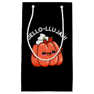 Sacola Para Presentes Pequena Jello-Llujah Funny Jello Comida Pun Dark BG