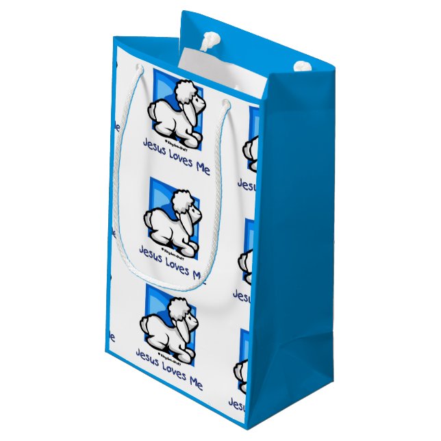Sacola Para Presentes Pequena Jesus ama-me cordeiro (Verso inclinado)