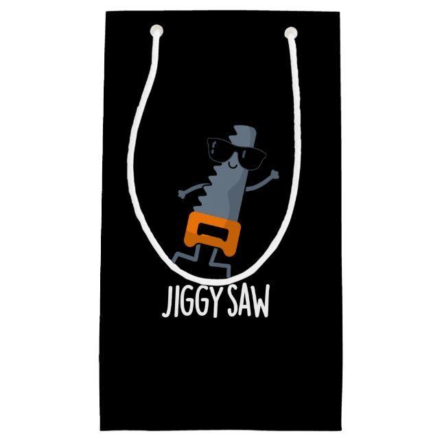 Sacola Para Presentes Pequena Jiggy Viu a ferramenta de dança engraçada Pun Dark (Frente)