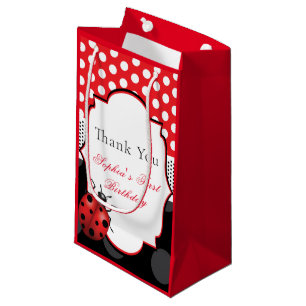Sacola Para Presentes Pequena Joaninha elegante obrigado personalizado você