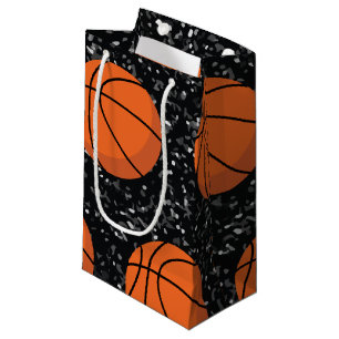 Sacola Para Presentes Pequena Jogador de Basquete Esporte Bola Elegante Brilho P
