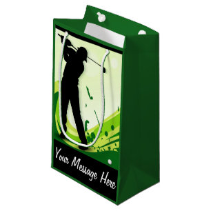 Sacola Para Presentes Pequena Jogador de golfe artística