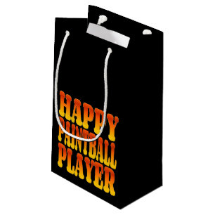 Sacola Para Presentes Pequena Jogador de Paintball Feliz