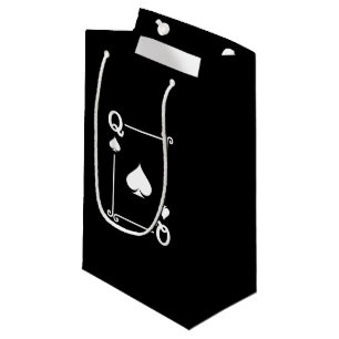 Sacola Para Presentes Pequena Jogo de Rainhas Espadas da Rainha Jogando Cartões