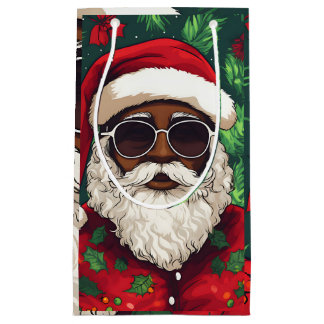 Sacola Para Presentes Pequena Jolly Black Papais noeis Natal Gift Bag