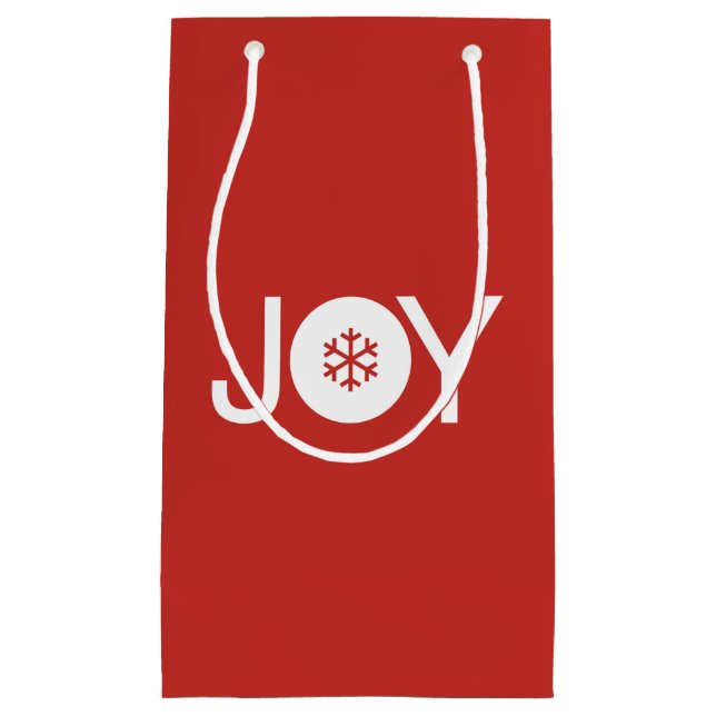 Sacola Para Presentes Pequena Joy Natal Red Gift Bag (Frente)