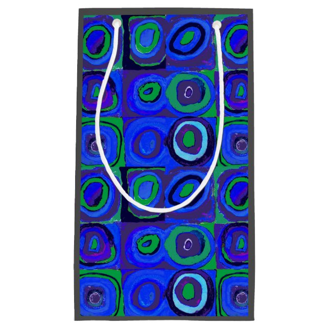 Sacola Para Presentes Pequena Kandinsky Farbstudie Quadrados Azuis Círculo Quadr (Frente)