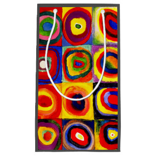 Sacola Para Presentes Pequena Kandinsky Farbstudie Quadrate Esquadra Círculos de
