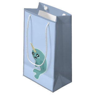Sacola Para Presentes Pequena Kawaii Narwhal