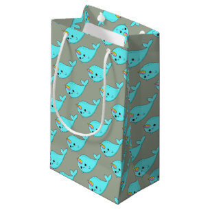 Sacola Para Presentes Pequena Kawaii Narwhal