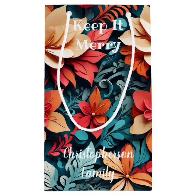 Sacola Para Presentes Pequena Keep It Merry (Verso)