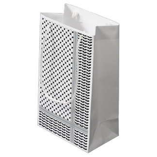 Sacola Para Presentes Pequena Keffiyeh preto e branco palestino