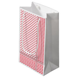 Sacola Para Presentes Pequena Keffiyeh vermelho e branco palestino