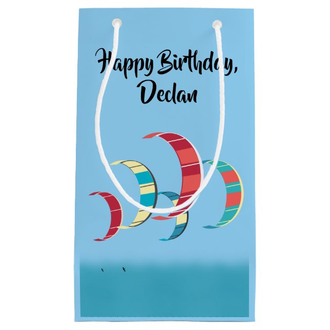 Sacola Para Presentes Pequena Kite Surfing (Frente)