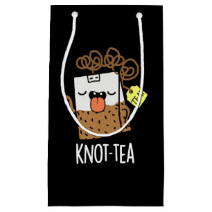 Sacola Para Presentes Pequena Knot tea Funny Tea Pun Dark BG