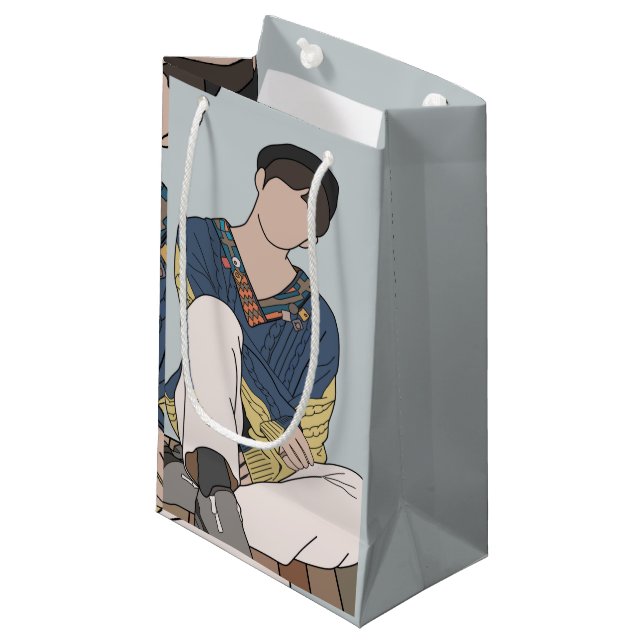 Sacola Para Presentes Pequena Kpop Inspired Illustrated SVT (Frente inclinada)