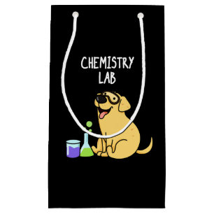 Sacola Para Presentes Pequena Laboratório de Química Funny Labrador Cachorro Esc