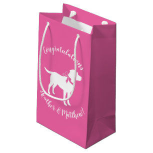 Sacola Para Presentes Pequena Labrador Tema Cão - Chá de fraldas Rosa