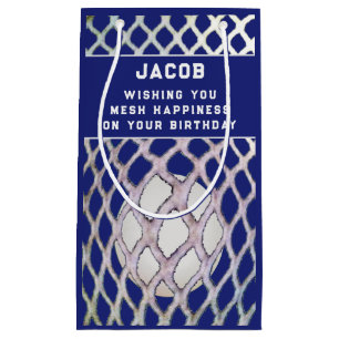 Sacola Para Presentes Pequena Lacrosse Player Blue Small Gift Bag