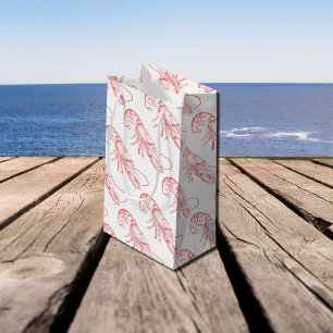 Sacola Para Presentes Pequena Lagosta vermelha-vindima