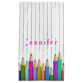 Sacola Para Presentes Pequena Lápis De Arte Coloridos Saco De Presente Personali