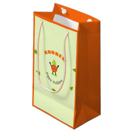 Sacola Para Presentes Pequena Laranja engraçado