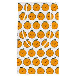 Sacola Para Presentes Pequena Laranjas de Kawaii Winking