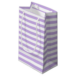 Sacola Para Presentes Pequena Lavandas e faixas brancas