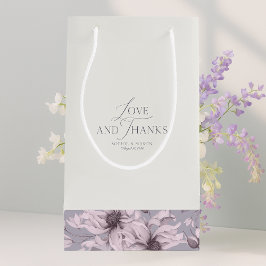 Sacola Para Presentes Pequena Lavender Grey Floral Wedding Thank-You