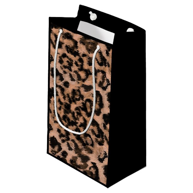 Sacola Para Presentes Pequena Leopardo - impressão de animais com impressão (Frente inclinada)