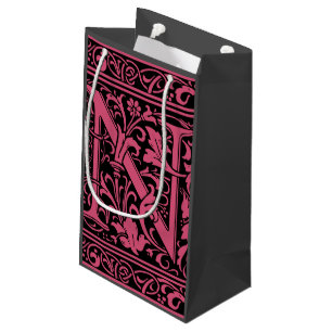 Sacola Para Presentes Pequena Letra N Monograma Medieval Art Nouveau
