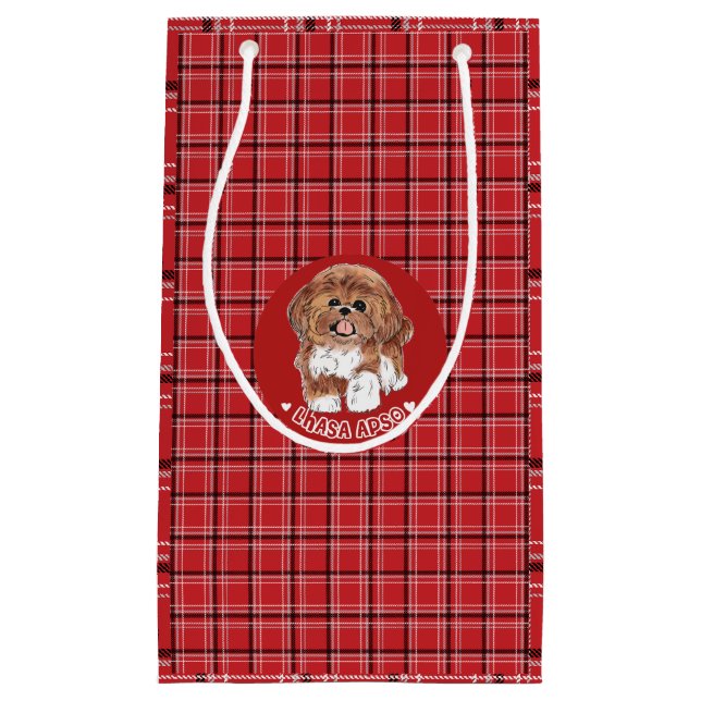 Sacola Para Presentes Pequena Lhasa Apso cão (Frente)