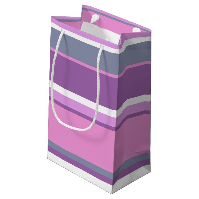 Sacola Para Presentes Pequena Lilac stripes (Verso inclinado)