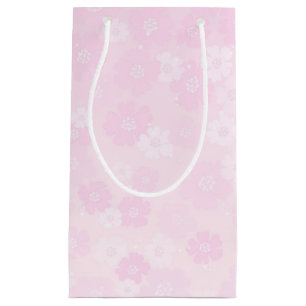 Sacola Para Presentes Pequena Linda flor rosa romântica