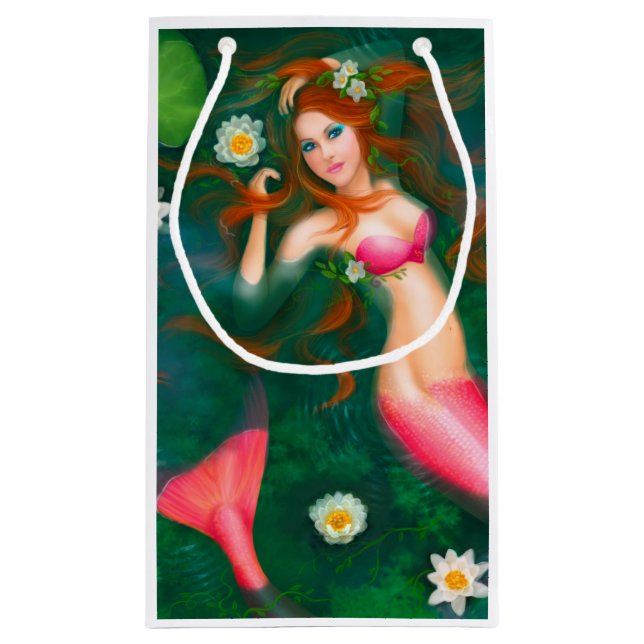 Sacola Para Presentes Pequena Linda Sereia Fantasy (Verso)