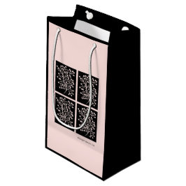 Sacola Para Presentes Pequena Linha Jardim à Meia-Noite Rosa Suave