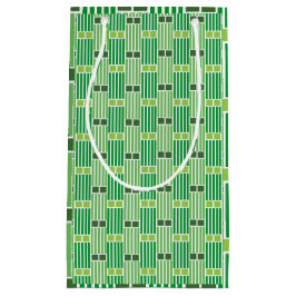 Sacola Para Presentes Pequena Linhas verdes e caixas