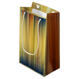 Sacola Para Presentes Pequena Listras Abstratas Fundo Espectro Azul Dourado