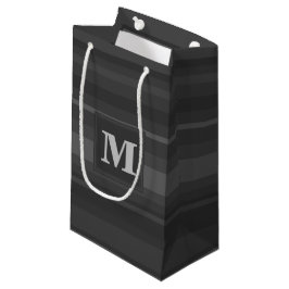Sacola Para Presentes Pequena Listras de carvão monograma