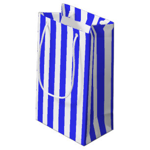 Sacola Para Presentes Pequena Listras de doces, azuis e brancas
