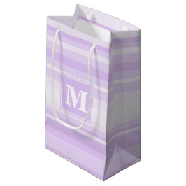 Sacola Para Presentes Pequena Listras lilás monograma