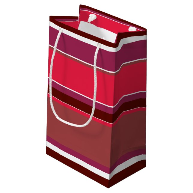 Sacola Para Presentes Pequena Listras vermelhas (Verso inclinado)