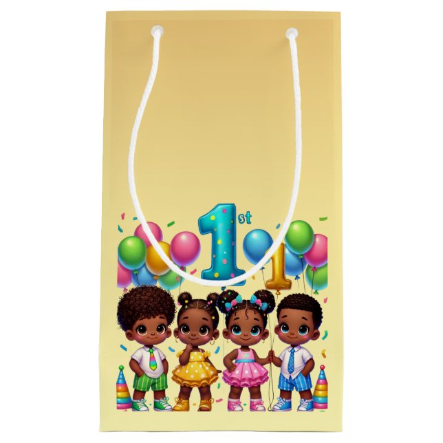 Sacola Para Presentes Pequena Little Stars First Birthday Bash (Frente)