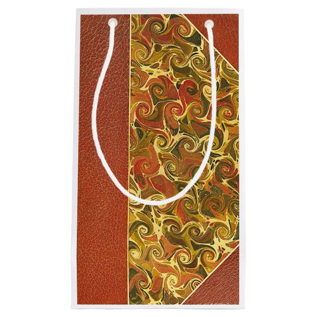 Sacola Para Presentes Pequena Livro Antiquado Elegante, Padrão de espiral do Orn (Frente)