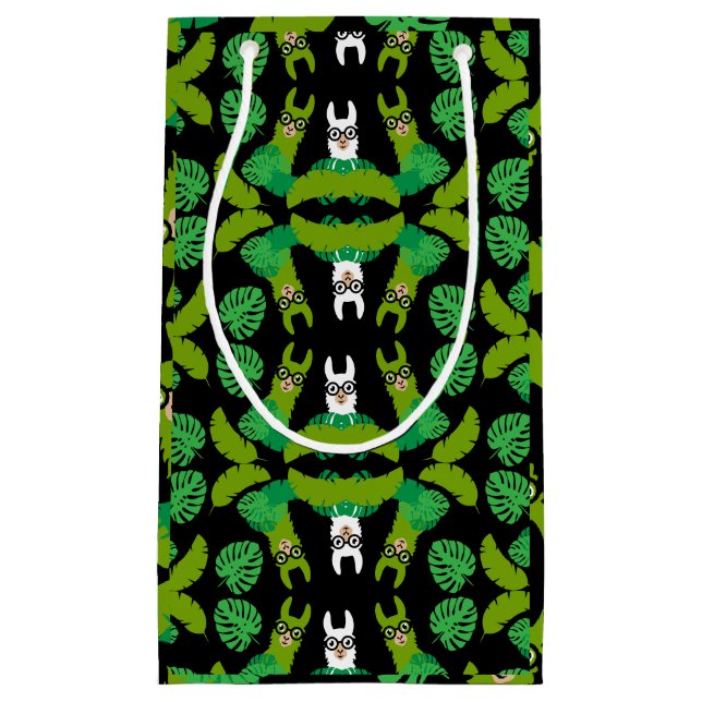Sacola Para Presentes Pequena Llama Themed Impressão (Frente)