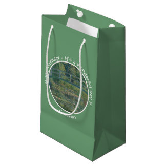 Sacola Para Presentes Pequena Lodo de Água-Lily de Monet e artigos do Partido da