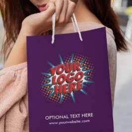 Sacola Para Presentes Pequena Logo Carregar Personalizado Empresa Roxo