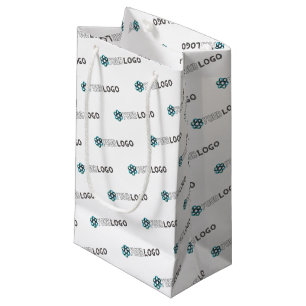 Sacola Para Presentes Pequena Logotipo Empresarial Promocional Branco Personaliz