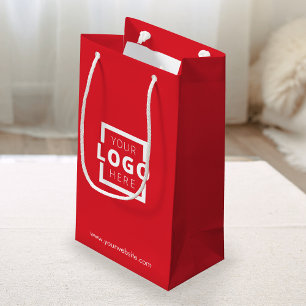 Sacola Para Presentes Pequena Logotipo Personalizado da Empresa Promo Vermelho C