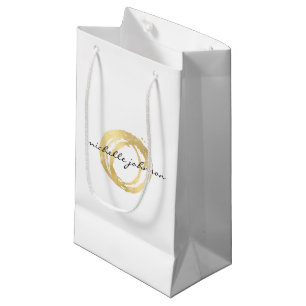 Sacola Para Presentes Pequena Logotipo pintado do desenhista do círculo do fals